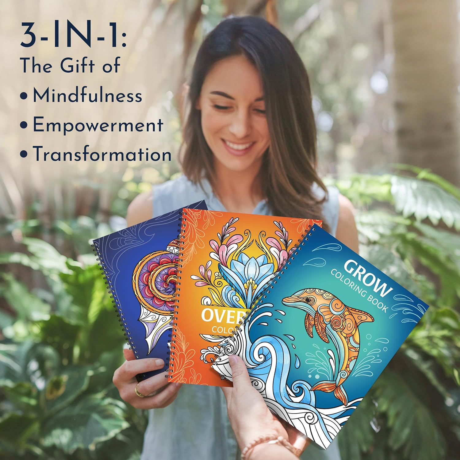 RYVE Coloring Books for Adults Relaxation - Set of 3 Stress Relief Coloring Book with Inspiring Quotes, Adult Coloring Book for Women, Easy Coloring Books for Adults, Stress Relief Gifts for Women - Image 2