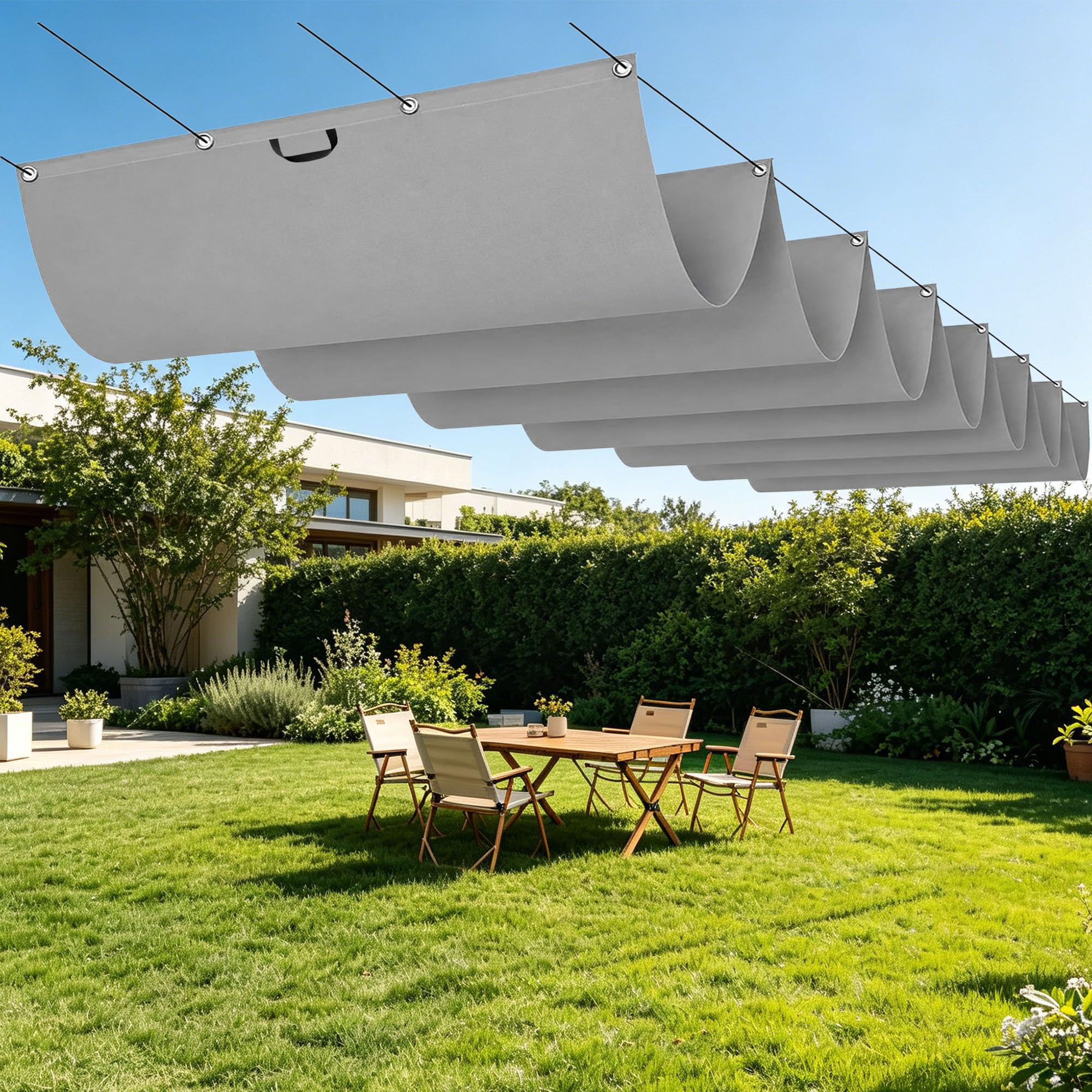 Voile de jardin plein air anti UV grand format 400x260 cm ombrage rectangulaire