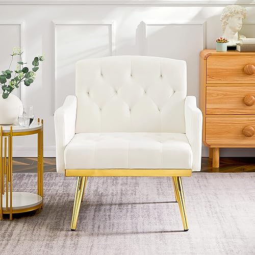 Sofá con acento de terciopelo, moderno sillón tapizado con bolsillo para sala de estar, dormitorio, oficina, sala de recepción, sala de estar