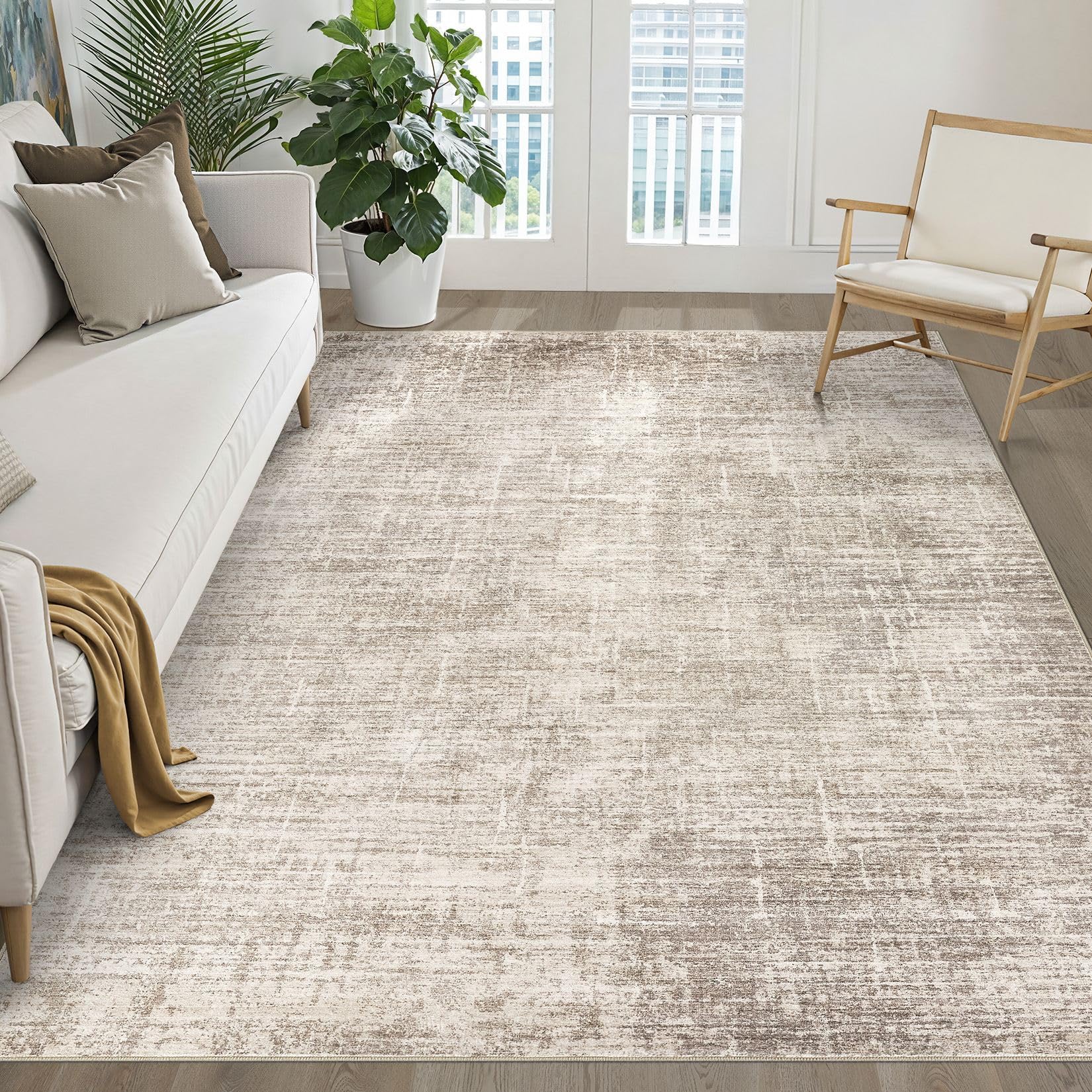 LOONGRUG 6x8 Neutral Brown Rug