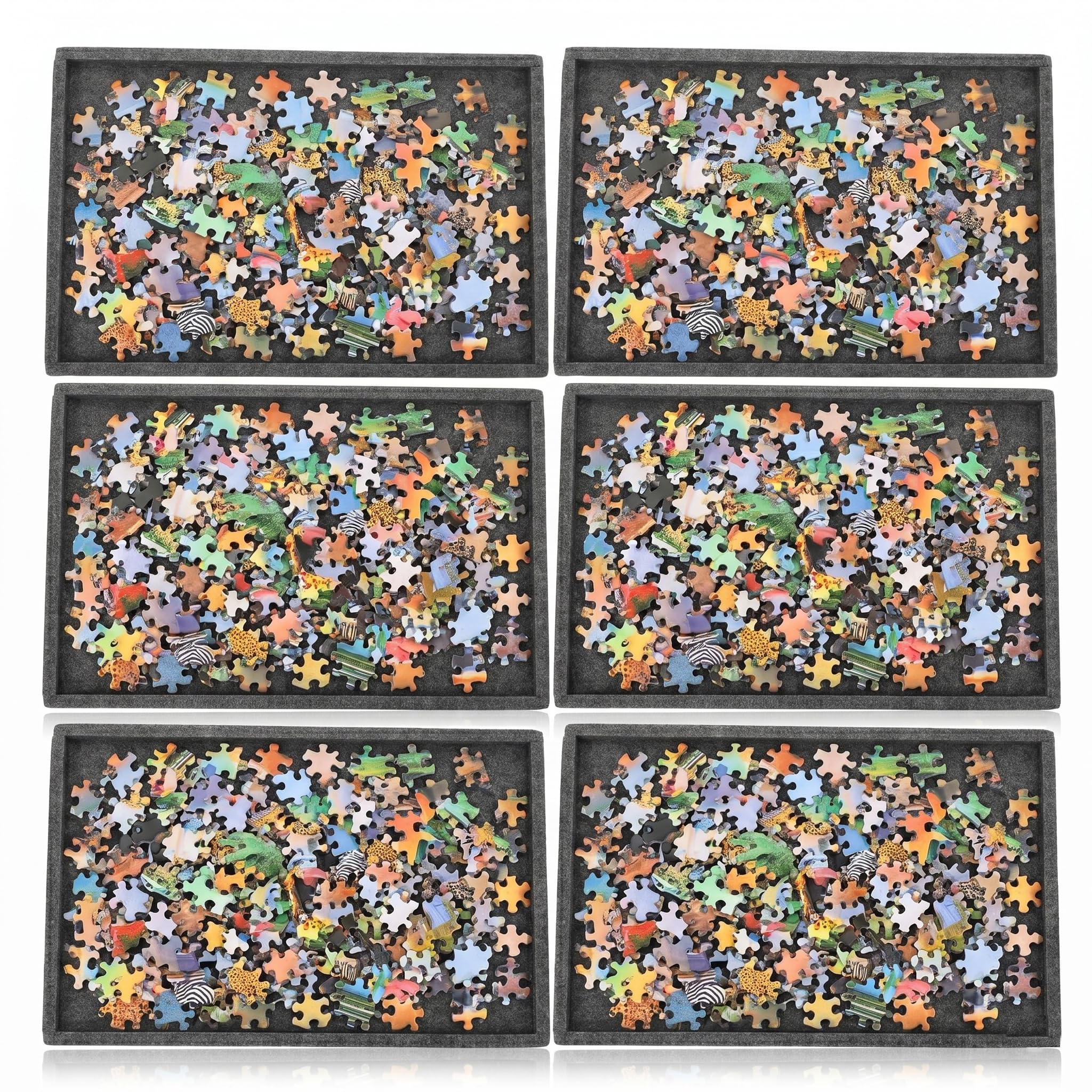 Abaodam 1 Set Puzzle Pezzo Piastra Blocchi di Costruzione Vassoio Multifunzionale Puzzle Sorting Vassoi Blocco Puzzle Organizzatore Impilabile Puzzle Sorting Vassoi Multiuso Organizer Vassoio Grigio