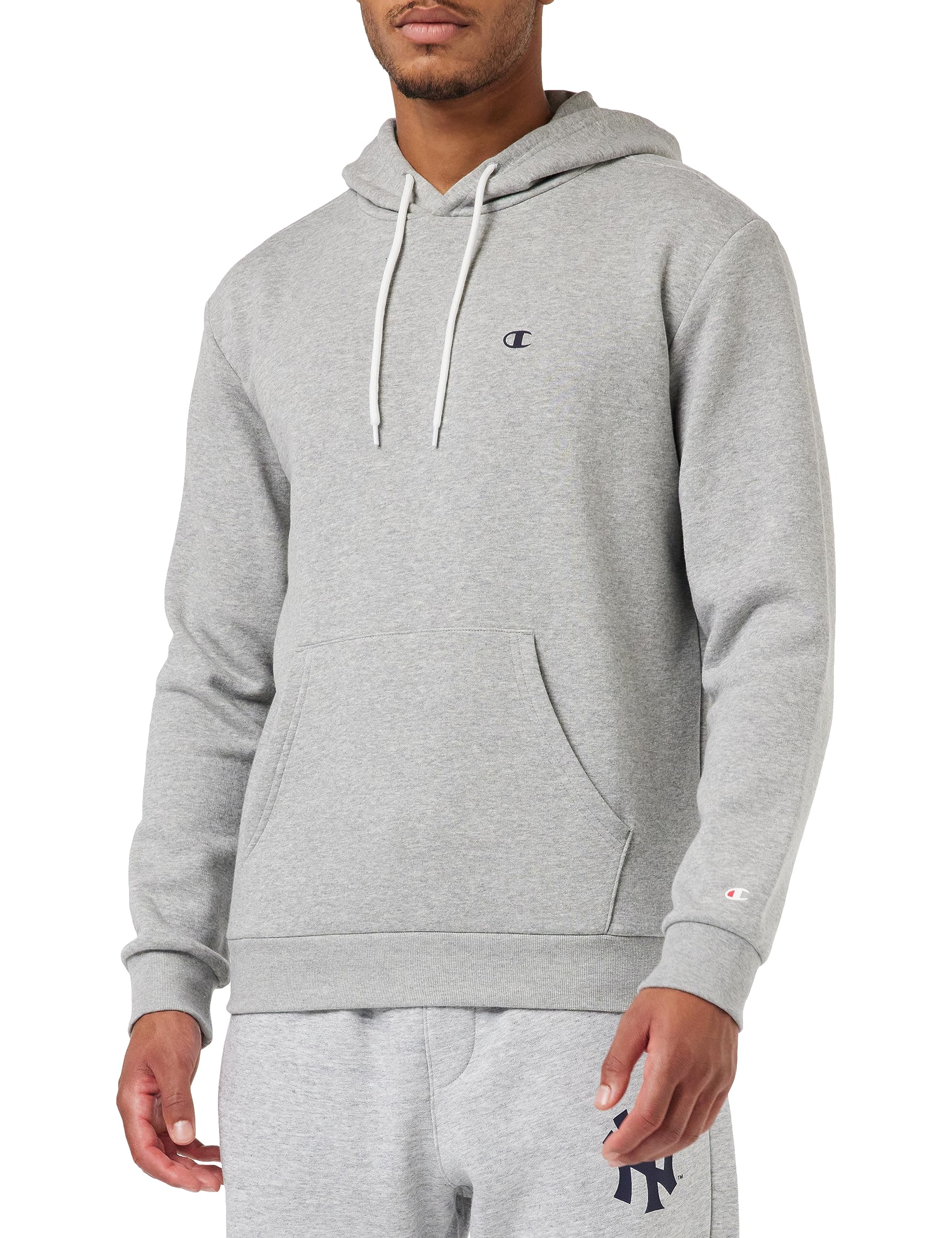 Champion Legacy Basics-Powerblend Fleece Hoodie Men, Grigio Melange Chiaro, XXL