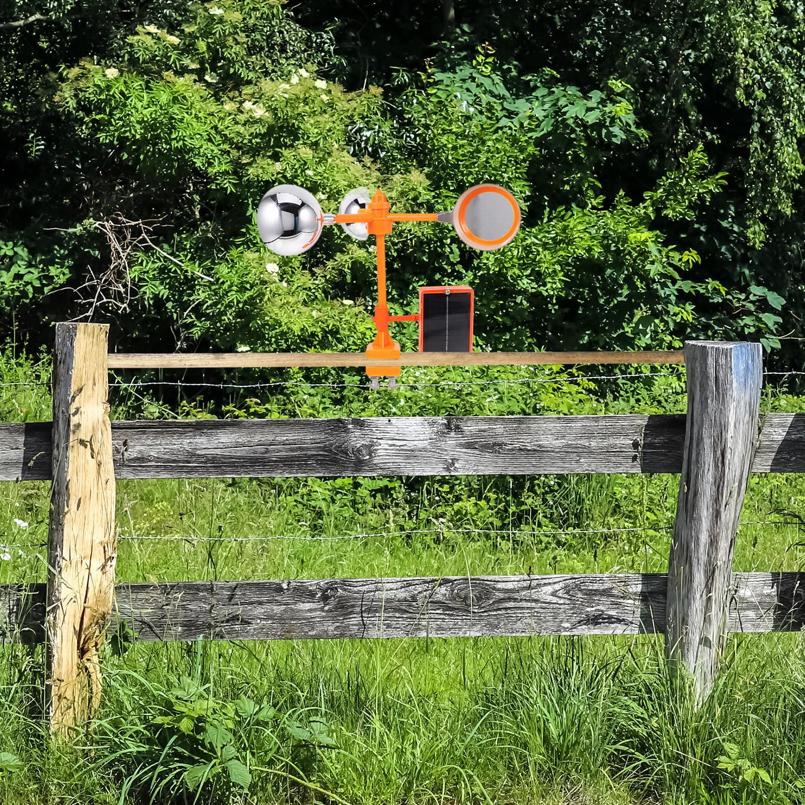 ifundom Disuasor de Pájaros Solar Reflector Giratorio y Altavoz, Protección para Jardín y Huerto, Resistente al Viento, para Exteriores, 1, Ahuyentador Ecológico para Aves