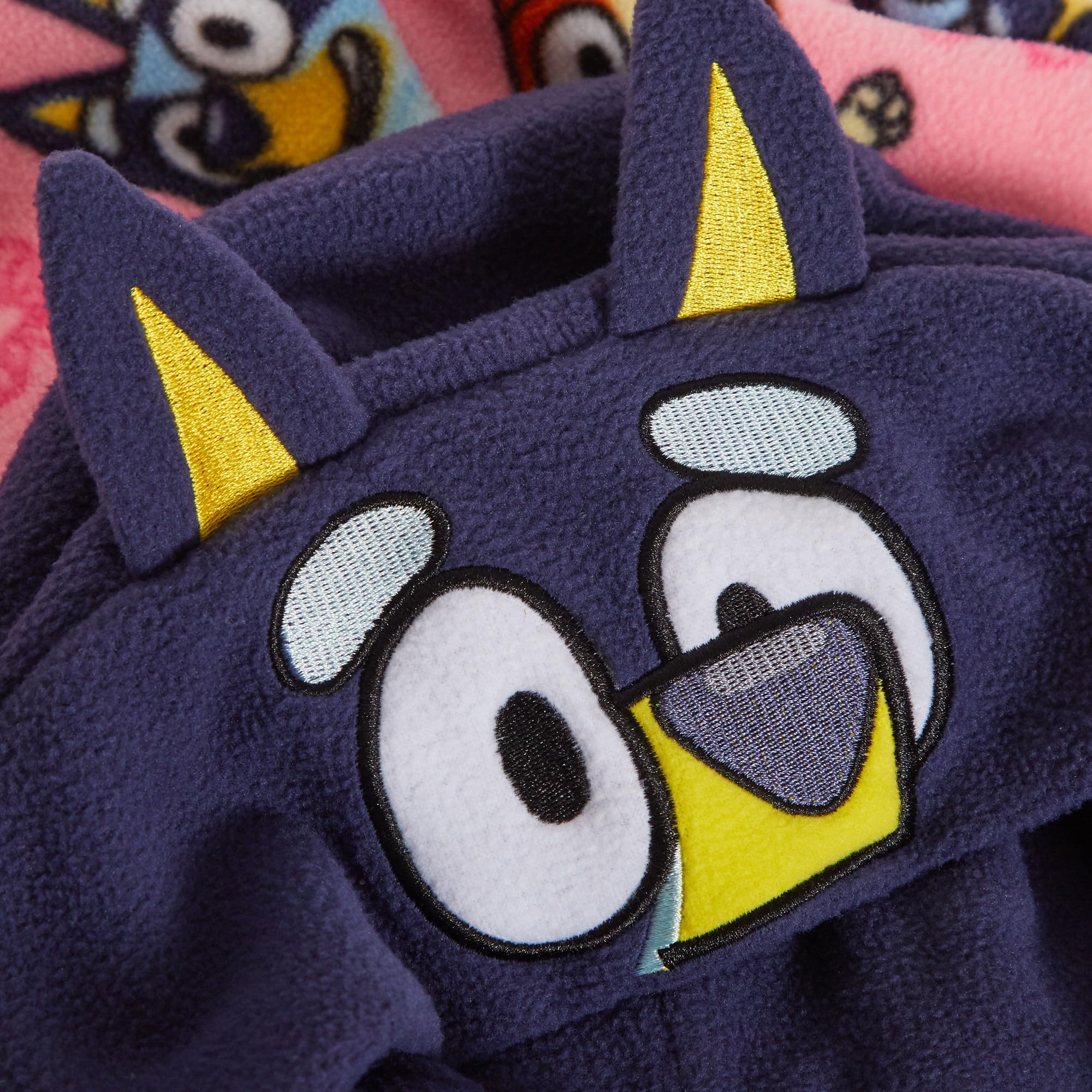 Combinaison Bleue pour Filles, avec Capuche habillée, Oreilles 3D, Pyjama Chaud Tout-en-Un pour Enfants, Pyjama en Polaire