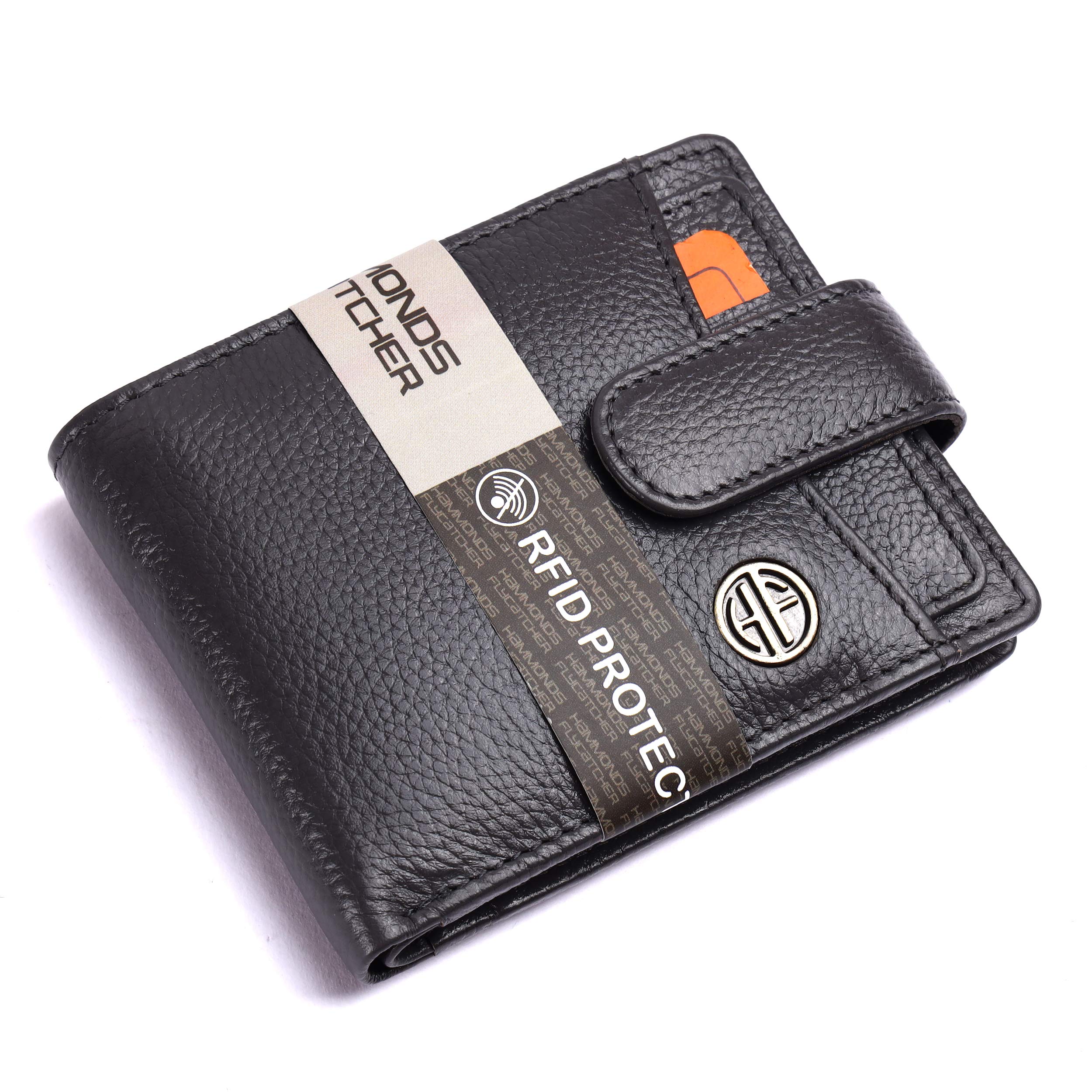 HAMMONDS FLYCATCHER Genuine Leather Wallet for Men - RFID Protected Leather Purse for Men, Money Purse for Men - 5 Card Slots, Coin Pocket, Hidden Pockets, Metal Snap Button - Grey (B08MSHBTYJ) Amazon Price History, Amazon Price Tracker