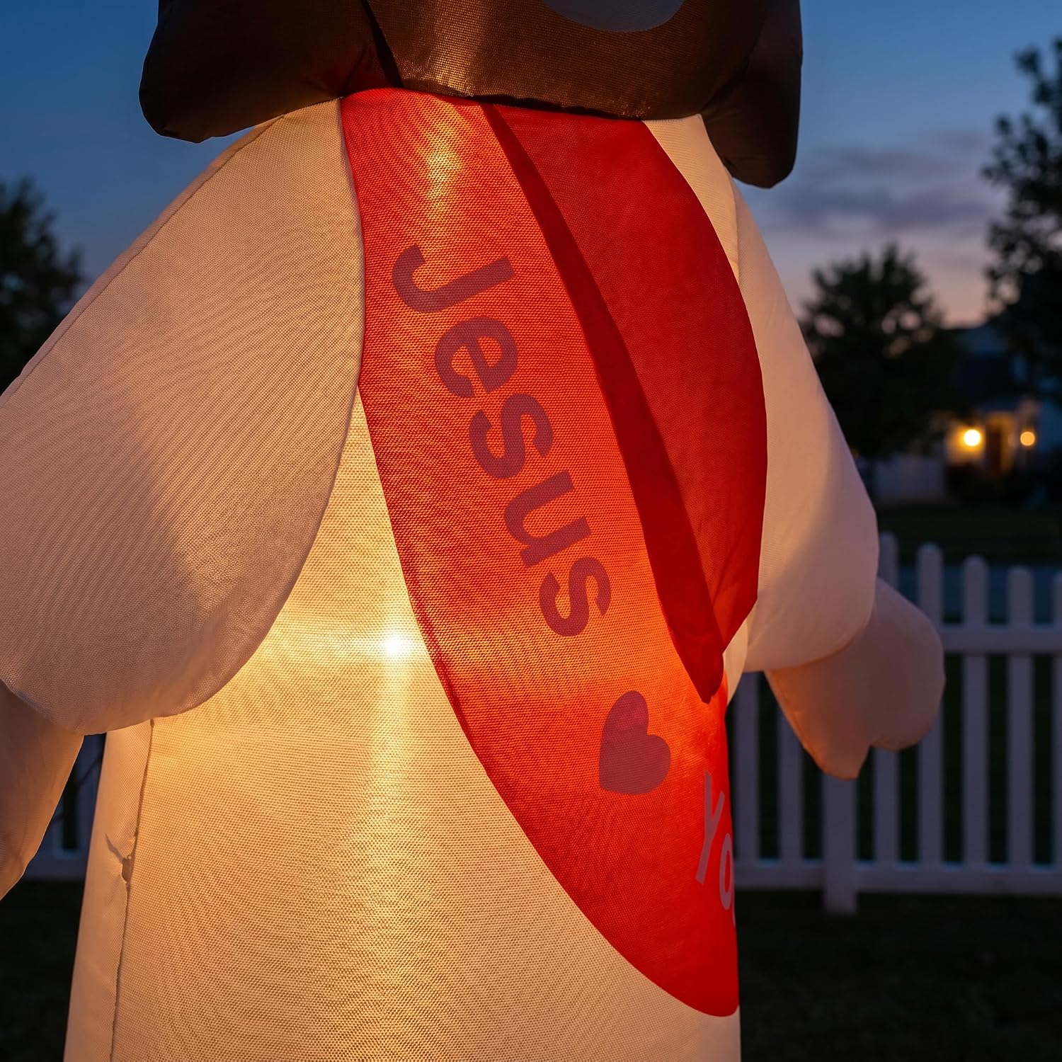 6FT Jesus Inflatable Outdoor Decoration, Jesus Love You, Blow Up Yard Decor with Built-in LED Lights (White, 6FT High)