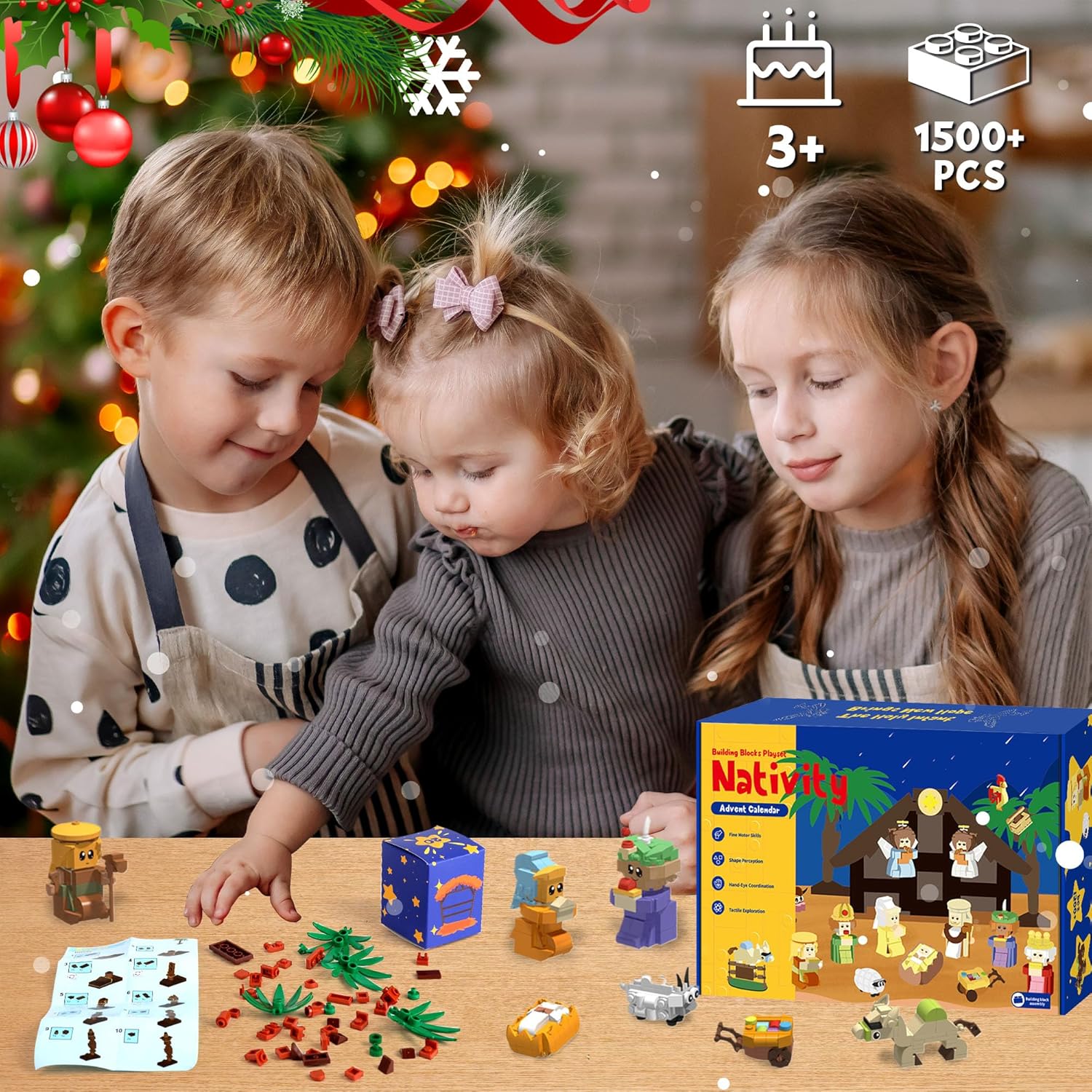Nativity Advent Calendar 2025 – 24-Day Building Block Christmas Countdown with Christian Nativity Scene, Individually Packaged Bricks, Fun for Kids, Teens & Adults