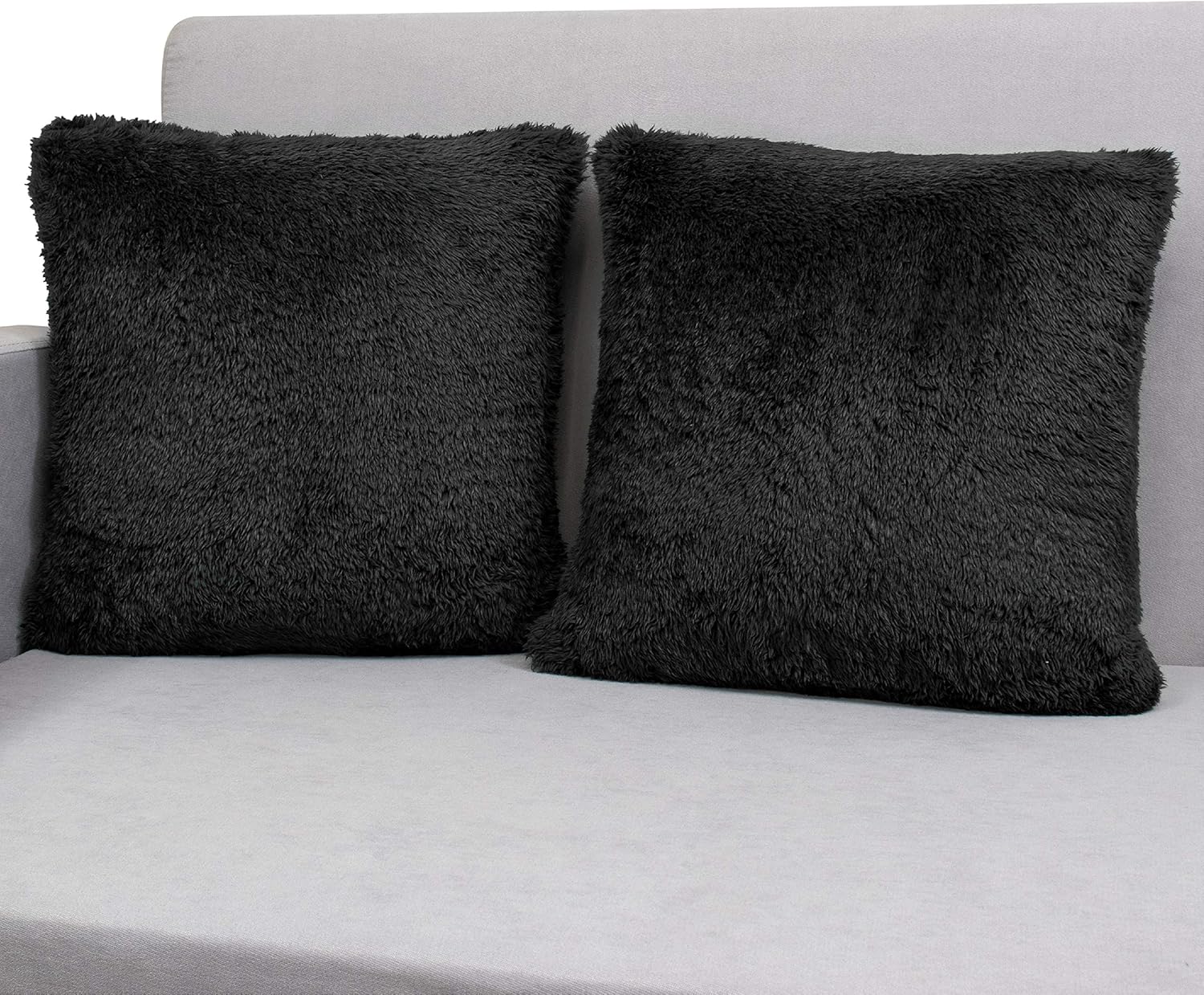 PAVILIA Decorative Sherpa Throw Pillow Covers, Set of 2