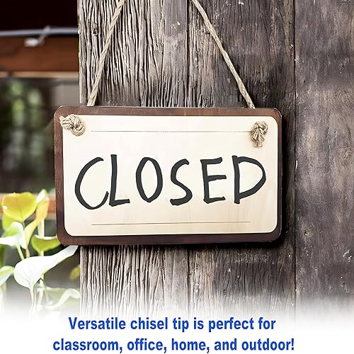 Miniatura 8 de Paquete de 100 marcadores permanentes a granel, punta de cincel, negro, marcadores permanentes grandes y grandes, marcadores de punta ancha,