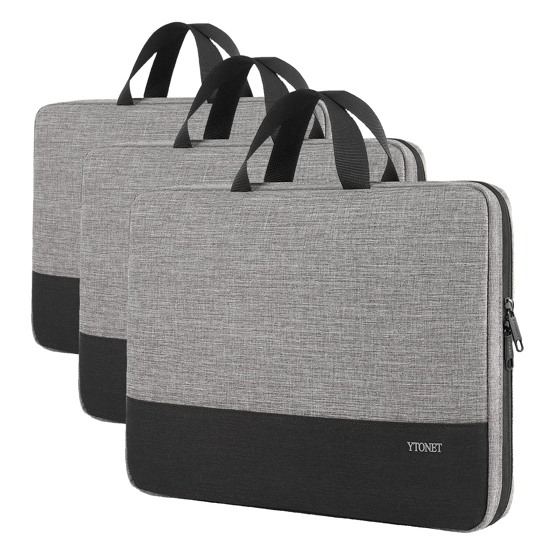 Ytonet Laptop Case, 15.6 inch TSA Laptop Sleeve Computer Bag Water Resistant Computer Case Carrying Cover Compatible for Lenovo, HP, Dell, Asus Notebook, Gifts for Men Women, Grey (Pack of 3)