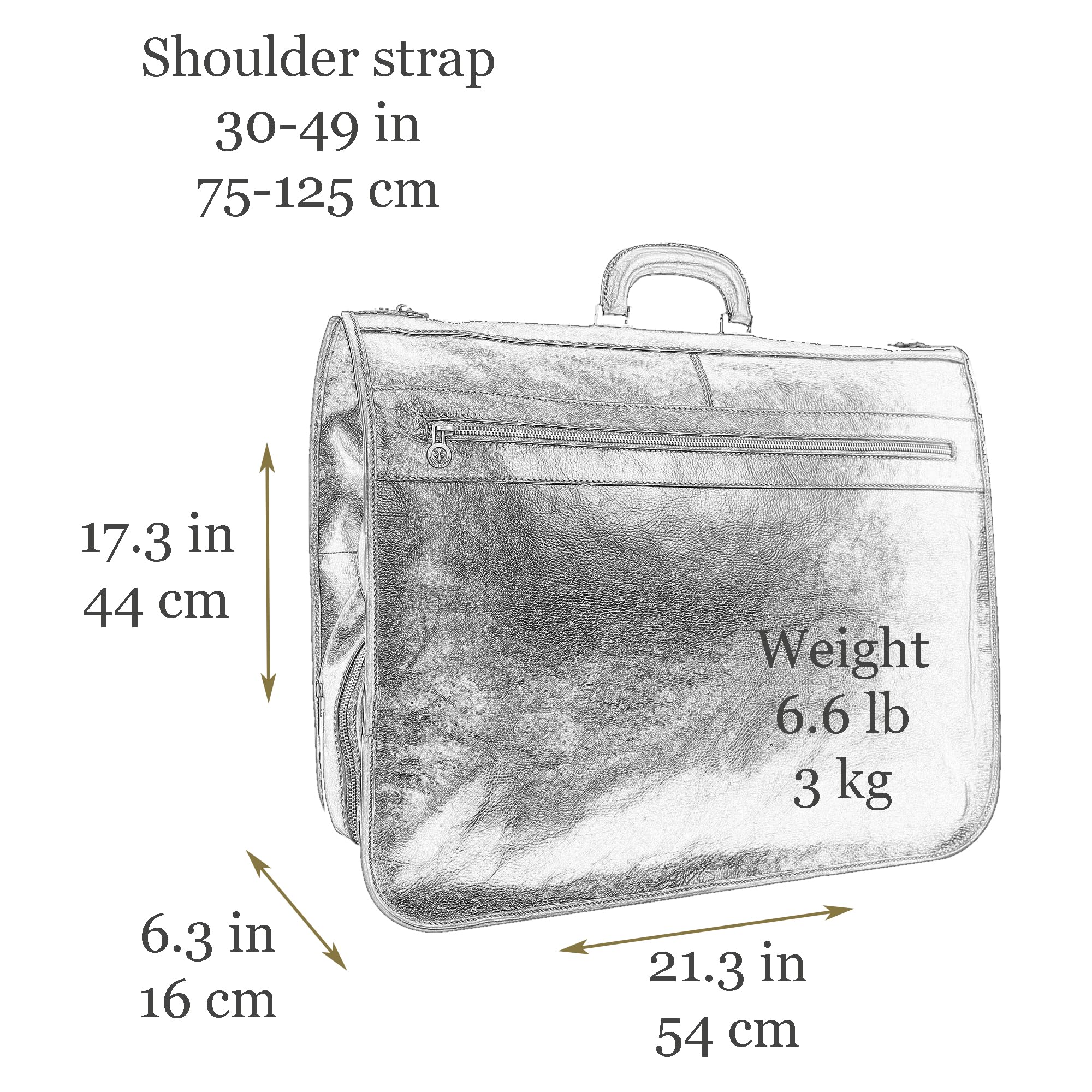 Leder Kleidersack - Anzug Duffel Slim Handgepäck Kleiderschutztasche- Damen & Herren - Time Resistance