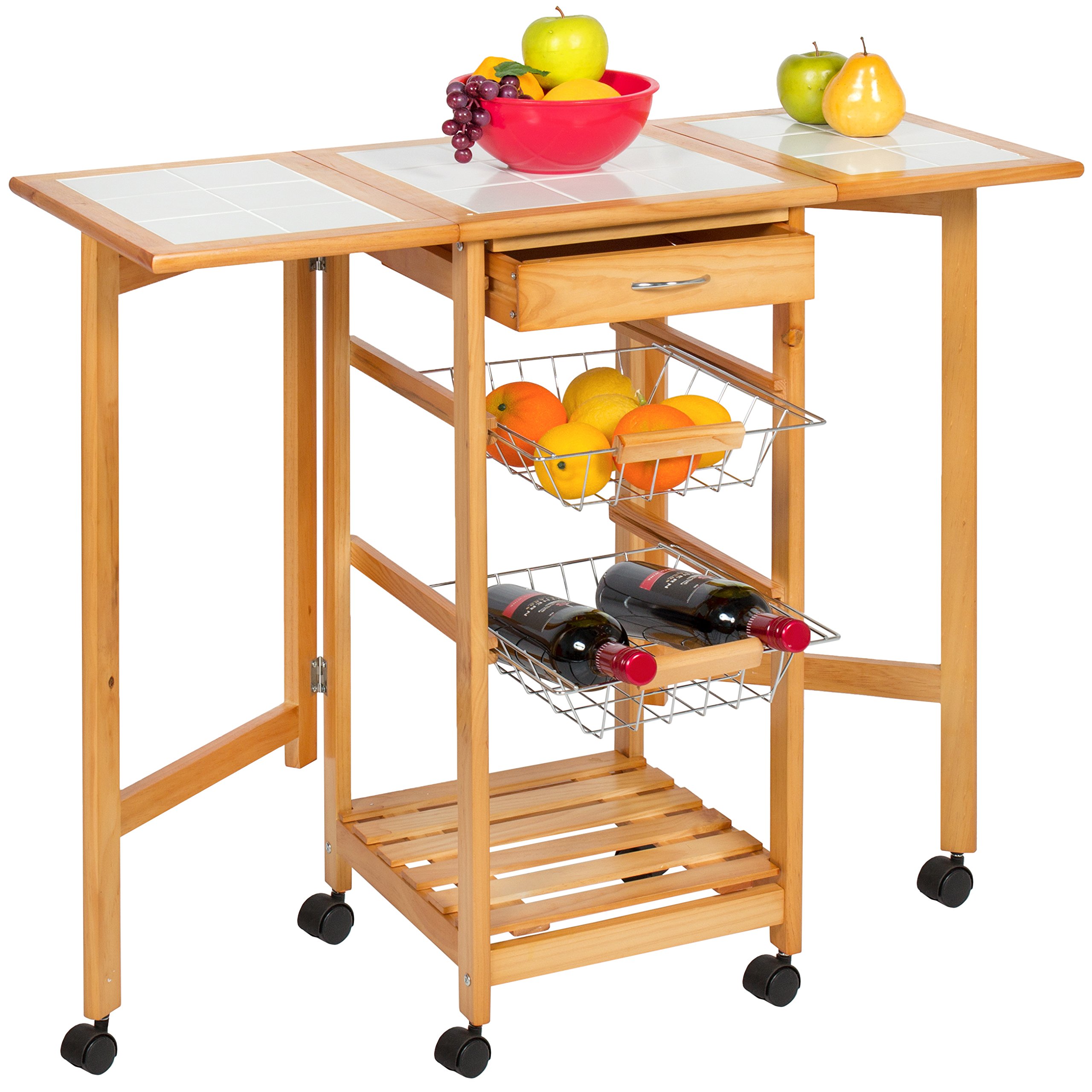 Buy Best Choice Products Portable Folding Tile Top Drop Leaf Kitchen