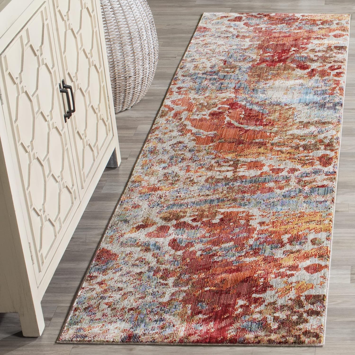SAFAVIEH Valencia Collection Runner Rug - 2'3" x 10', Multi, Boho Chic Distressed Design, Non-Shedding & Easy Care, Ideal for High Traffic Areas in Living Room, Bedroom (VAL218K)