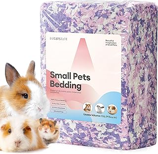 BUCATSTATE Hamster Bedding 15L, 99% Dust-Free Guinea Pig Paper Bedding Odor Control Paper Bedding, Cozy Small Animal Bedding for Rabbit Rat Syrian Dwarf Hamsters Gerbils (Lavender)