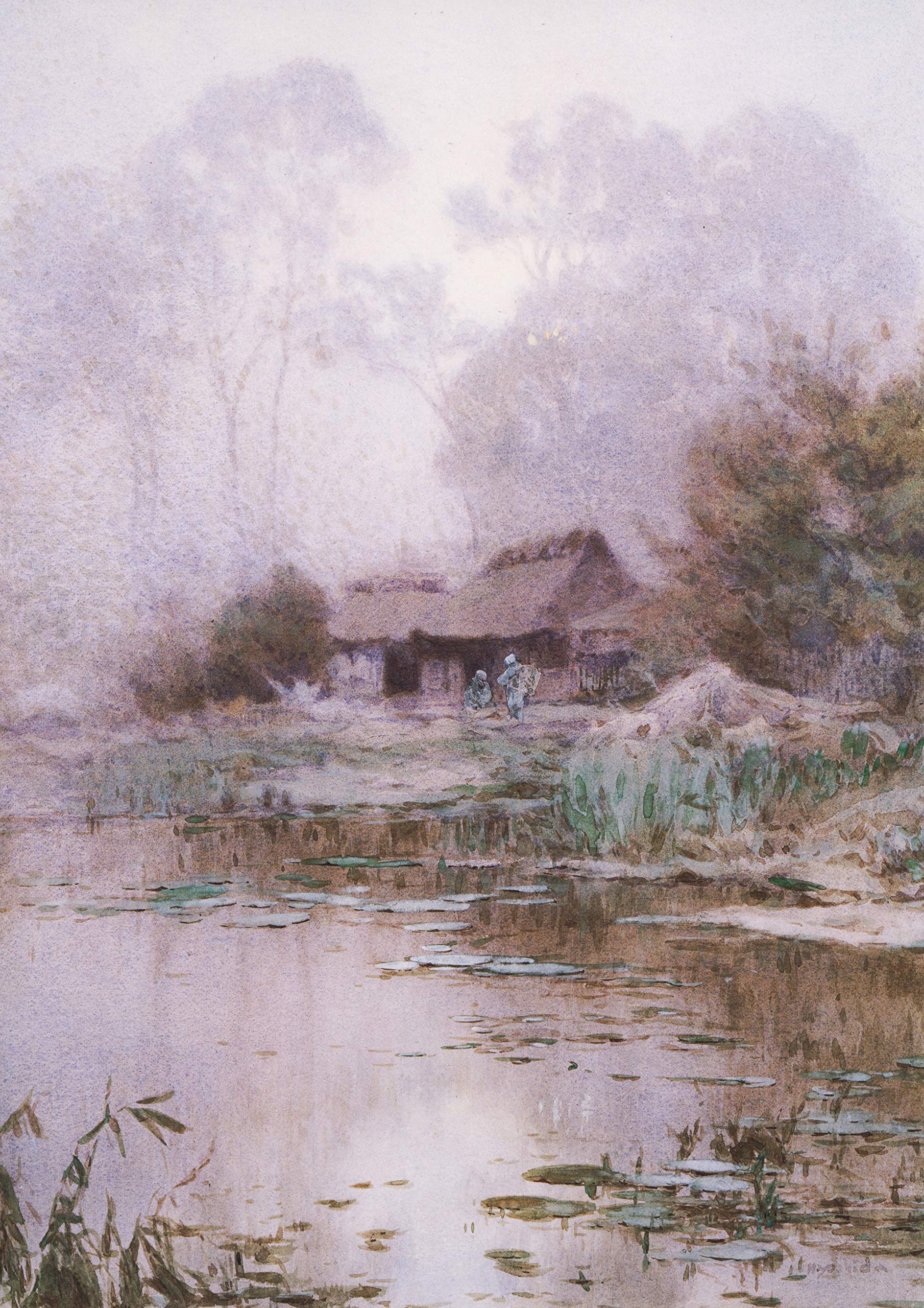 Art Poster Gallery 【Made in Japan】 Japanese Painting Hiroshi Yoshida “Asagiri”16.53inch×11.69inch(A3)＜fine Paper Print＞Print on a Thick Sheet of Paper Painting Wall