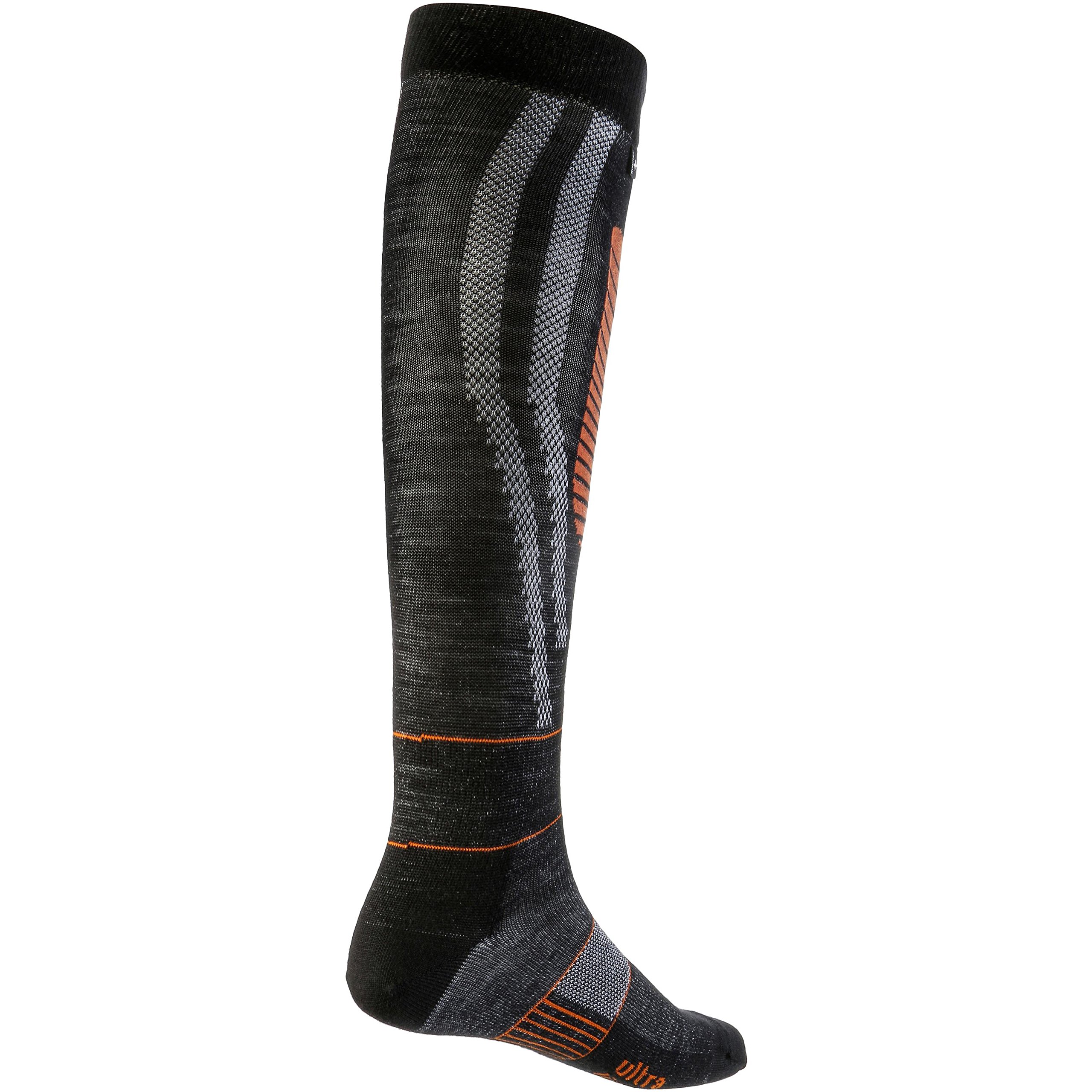 Rohner - Calze da Sci, Nero/Arancione, 39-41