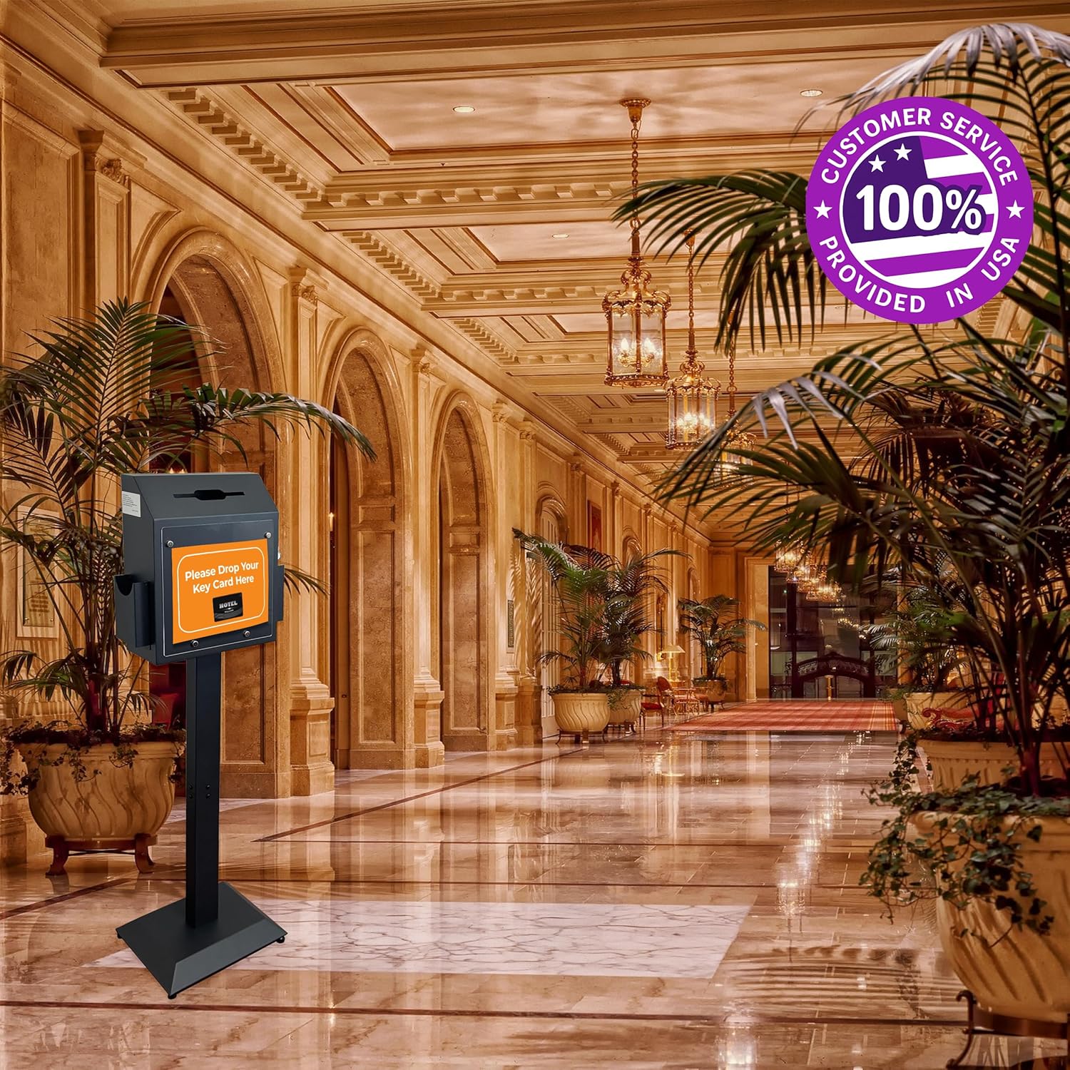 Floor-Standing Offering Boxes with Lock and Keys, Suggestion Box with Stand, Heavy-Duty Metal Suggestion & Donation Organizer for Church, Voting, and Fundraising, Black