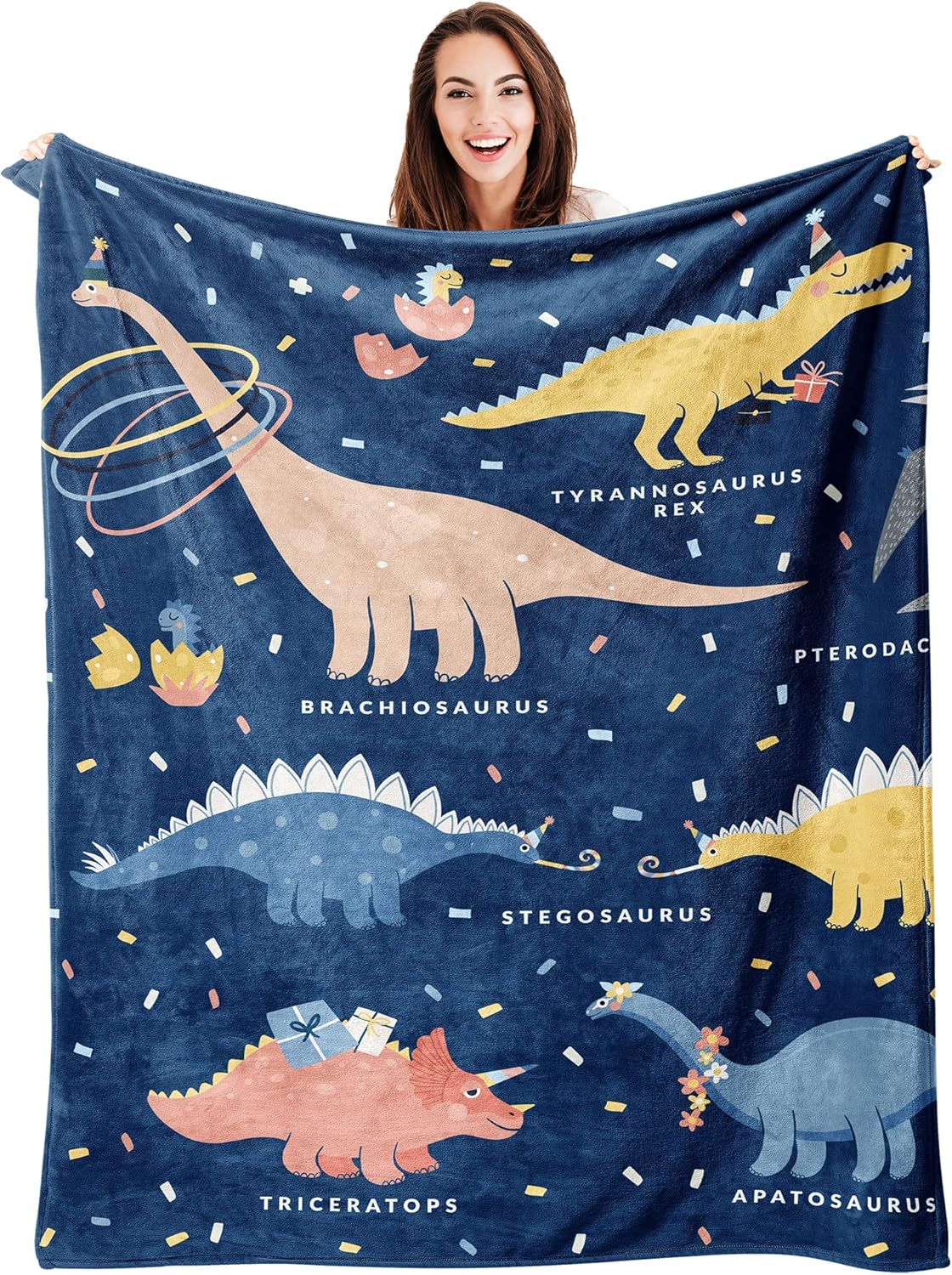PINEPAL Kids Dinosaur Blanket for Boys Girls Cute Dinosaurs