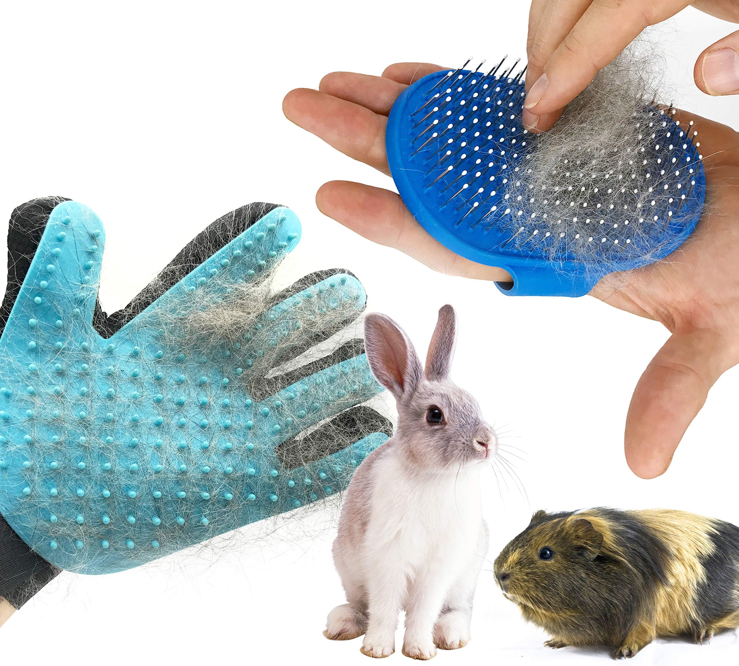 Rabbit Grooming Kit with Rabbit Grooming Brush - Rabbit Hair Brush and Rabbit Hair Remover- Bunny & Guinea Pig