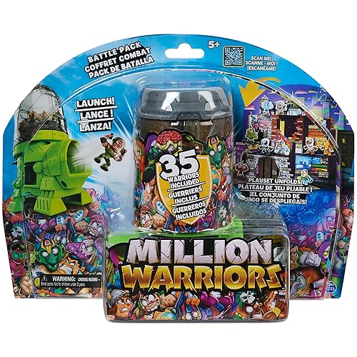 Paquete de batalla Million Warriors con 35 figuras coleccionables, lanzador y set de juego (los estilos pueden variar), juguetes sorpresa para niños y niñas de 5 años o más