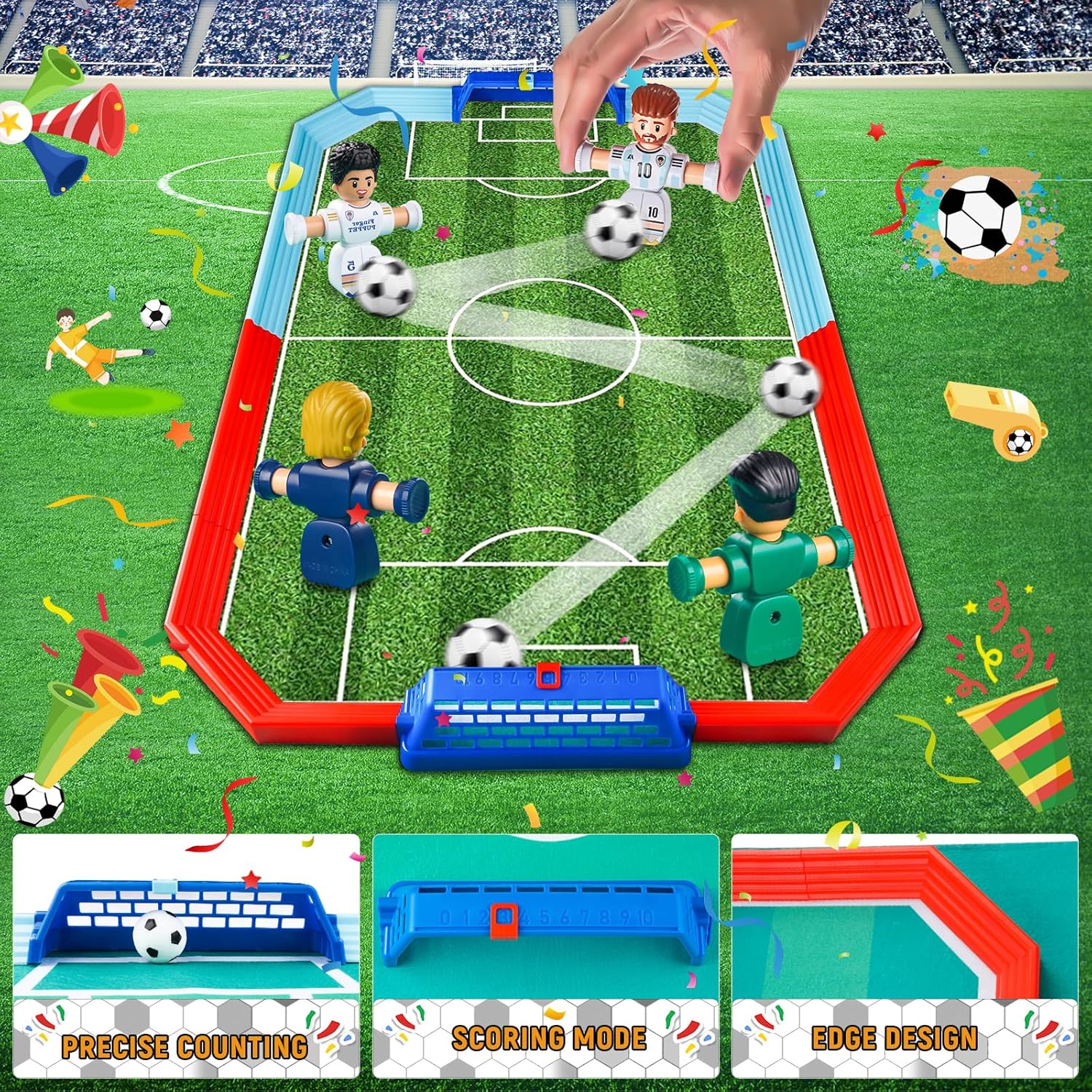 Soccer Board Game for Kids, Mini Foosball Table Toys with Figures- Interactive for 6 7 8-12 Year Old Boys Kids, Perfect Football Gifts for Indoor Home Party Playroom Family Travel