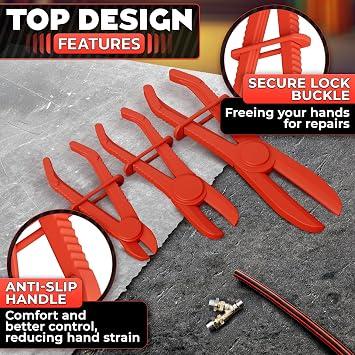 Store Hose Pinch Off Pliers Set, 6 Pcs, Nylon, for Fuel & Brake Lines