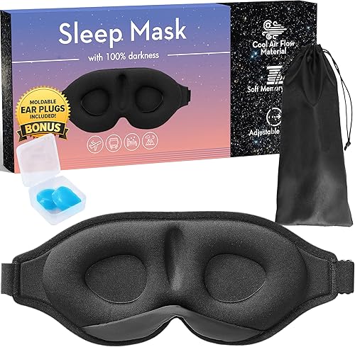 Máscara de dormir 3D - Máscara de ojos para dormir con diseño 100% opaco, máscara de dormir 3D para mujeres y hombres, máscara de sueño contorneada