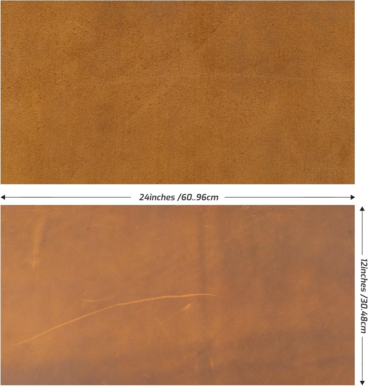 HADZAM Genuine Full Grain Cowhide Leather Sheet, 2mm Thick, Square Pieces for Crafts, Tooling Leather Material