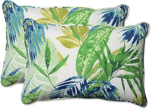 Vista 49 de Pillow Perfect Almohadas lumbares para exteriores/interiores, 11.5 x 18.5 pulgadas, azul marino Delray, 2 unidades Azul Delray Navy