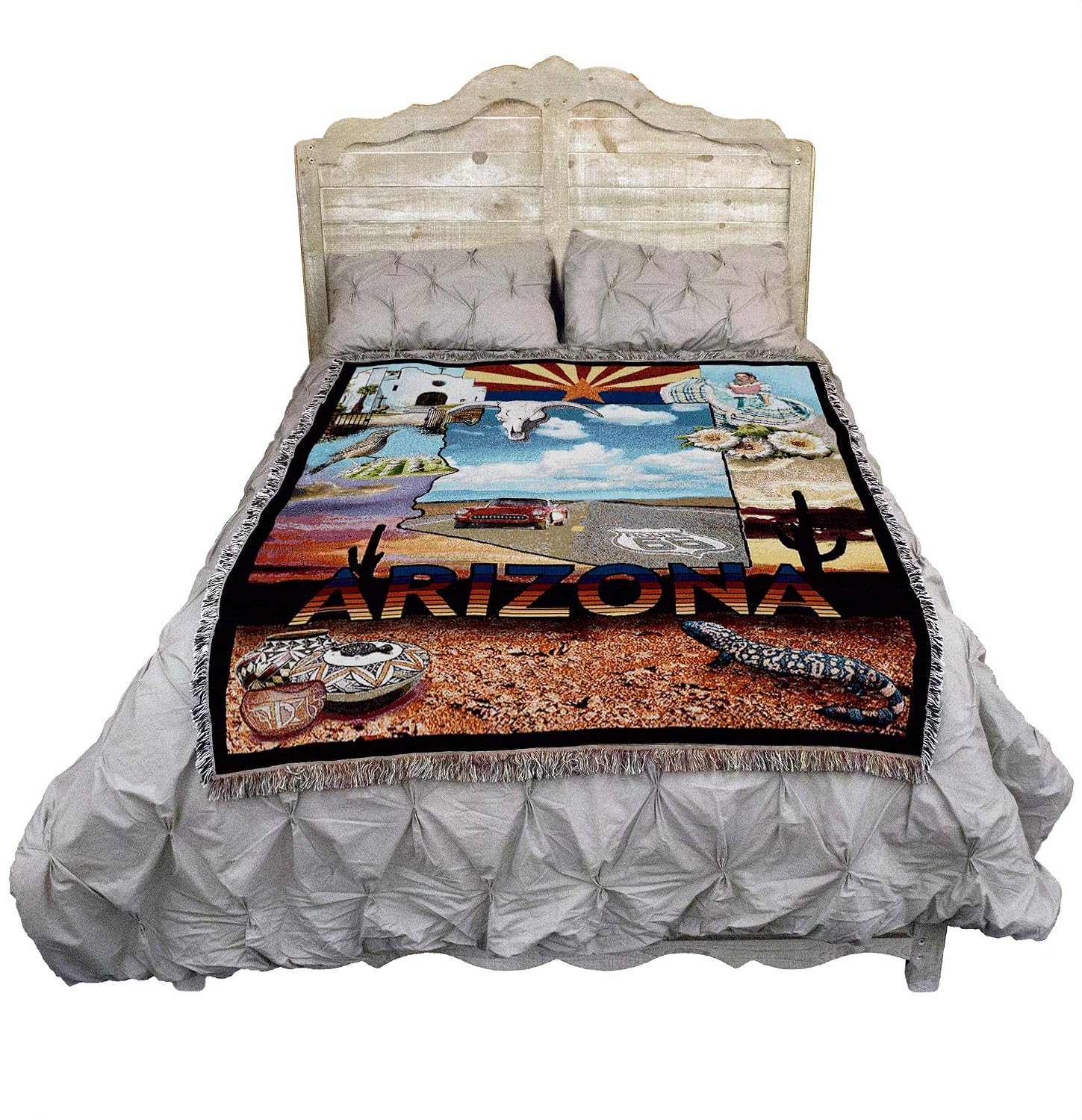 Pure Country Weavers State of Arizona Blanket - Gift Tapestry Throw Woven from Cotton - Made in the USA (72x54)