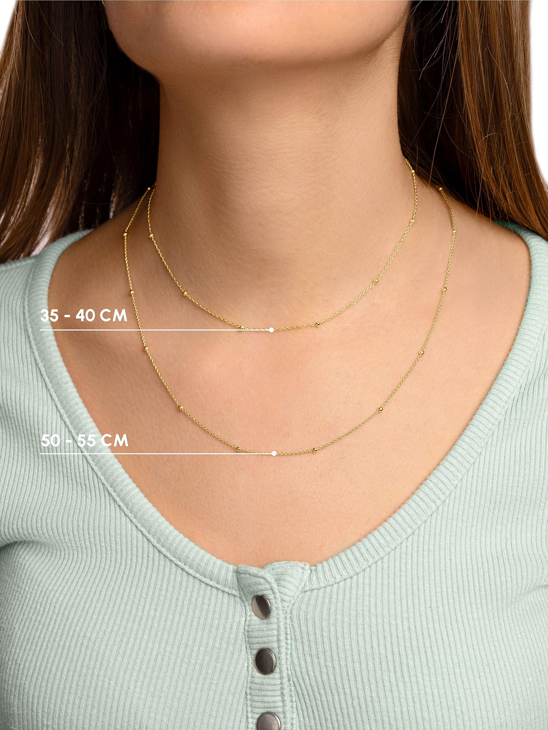 SINGULARU - Collana Dots. Ciondolo in Argento Sterling 925 con mini Sfere lungo la Catena. Catena Taglia Unica