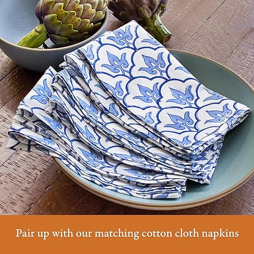 Miniatura 5 de Saffron Marigold Juego de 6 manteles individuales de tela blanca, 100% algodón de calidad, tapete de cocina antideslizante para mesa de comedor,