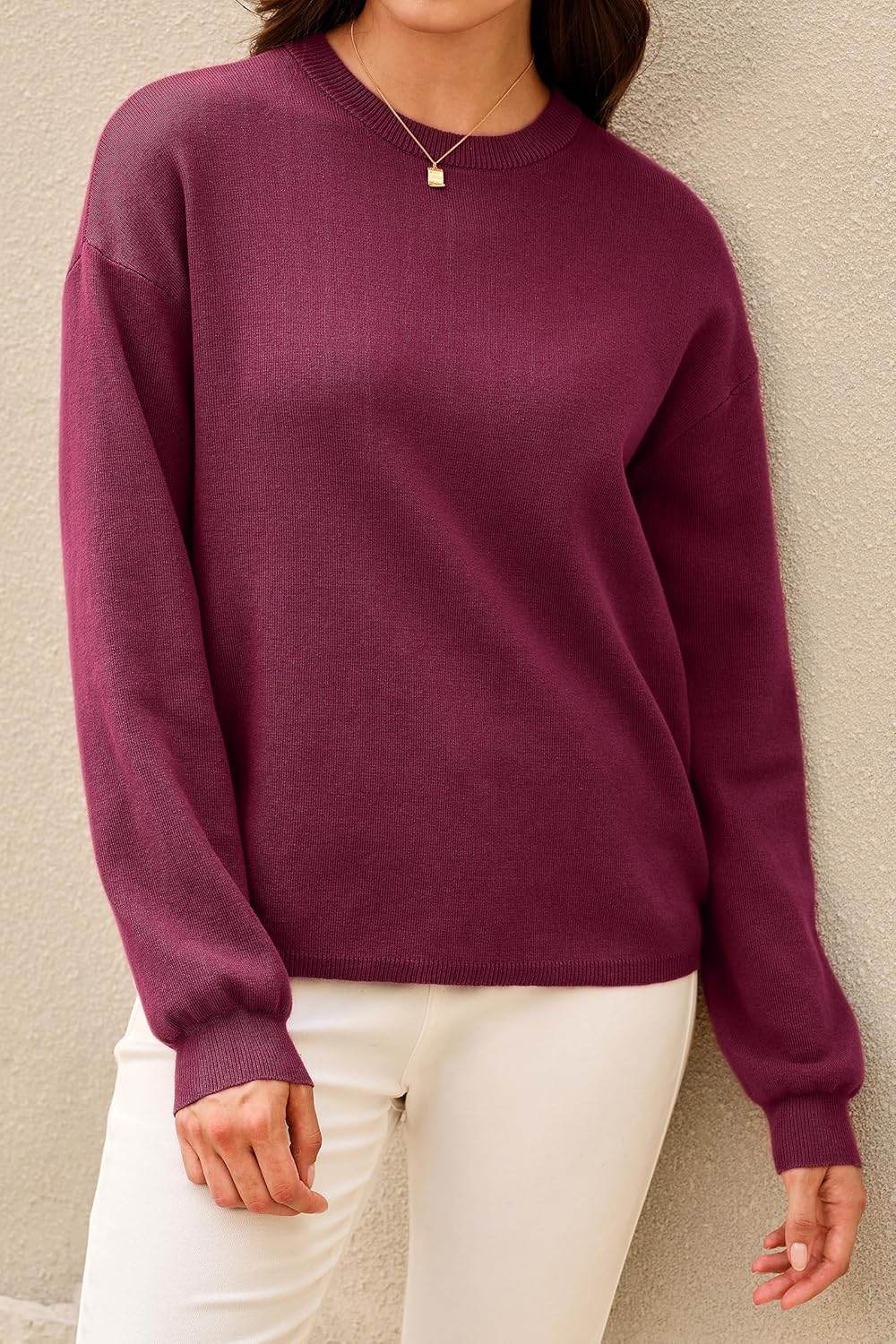 Arach&Cloz Women's 100% Cotton Sweaters Spring Summer Casual Relaxed Fit Cozy Sweatshirt Tops 2026 - Image 4