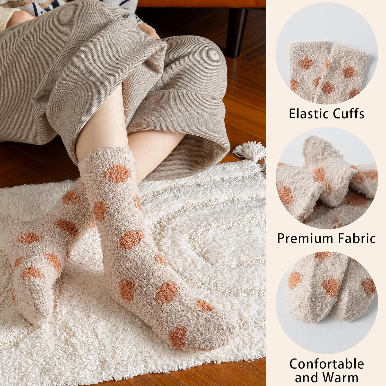 Trifabricy Wool Socks - Vintage Winter Warm Wool Socks for Women, Soft Cozy Thick Knit Boots Sock Gifts for Women Men - Image 4