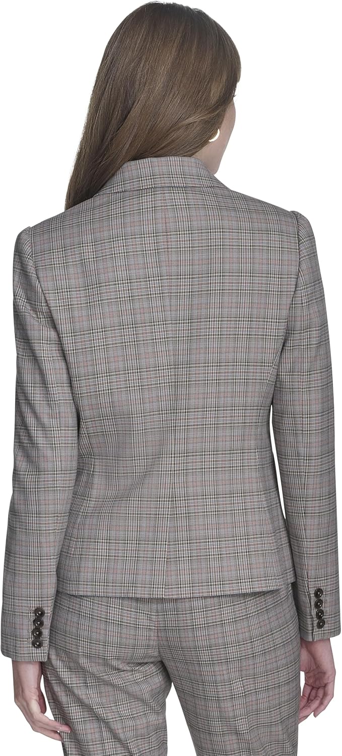 Tommy Hilfiger Womens Puff Sleeve Plaid Blazer Jacket Sportswear Jackets - Image 4