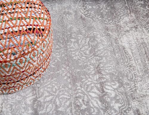 Miniatura 6 de Unique Loom - Tapete rectangular de 9 x 12 pies, estilo clásico y tradicional, colección Sofía, modelo 3138656, color beige., Polipropileno, Gris