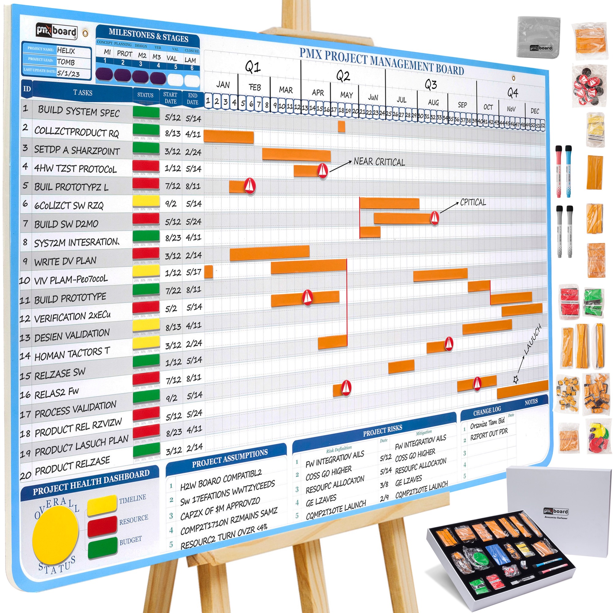 Amazon.com : PMXBoard Gantt Chart Whiteboard Kit | 668