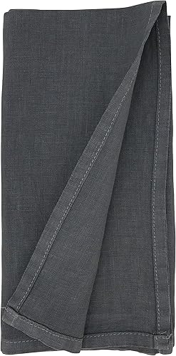 Miniatura 10 de Saro Lifestyle Pure Linen Elegance Servilleta de mesa (juego de 4), azul océano, 20 pulgadas