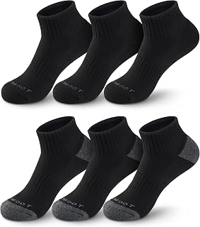 MONFOOT Men's/Women's 6 Pairs Cushioned Quarter Ankle Socks