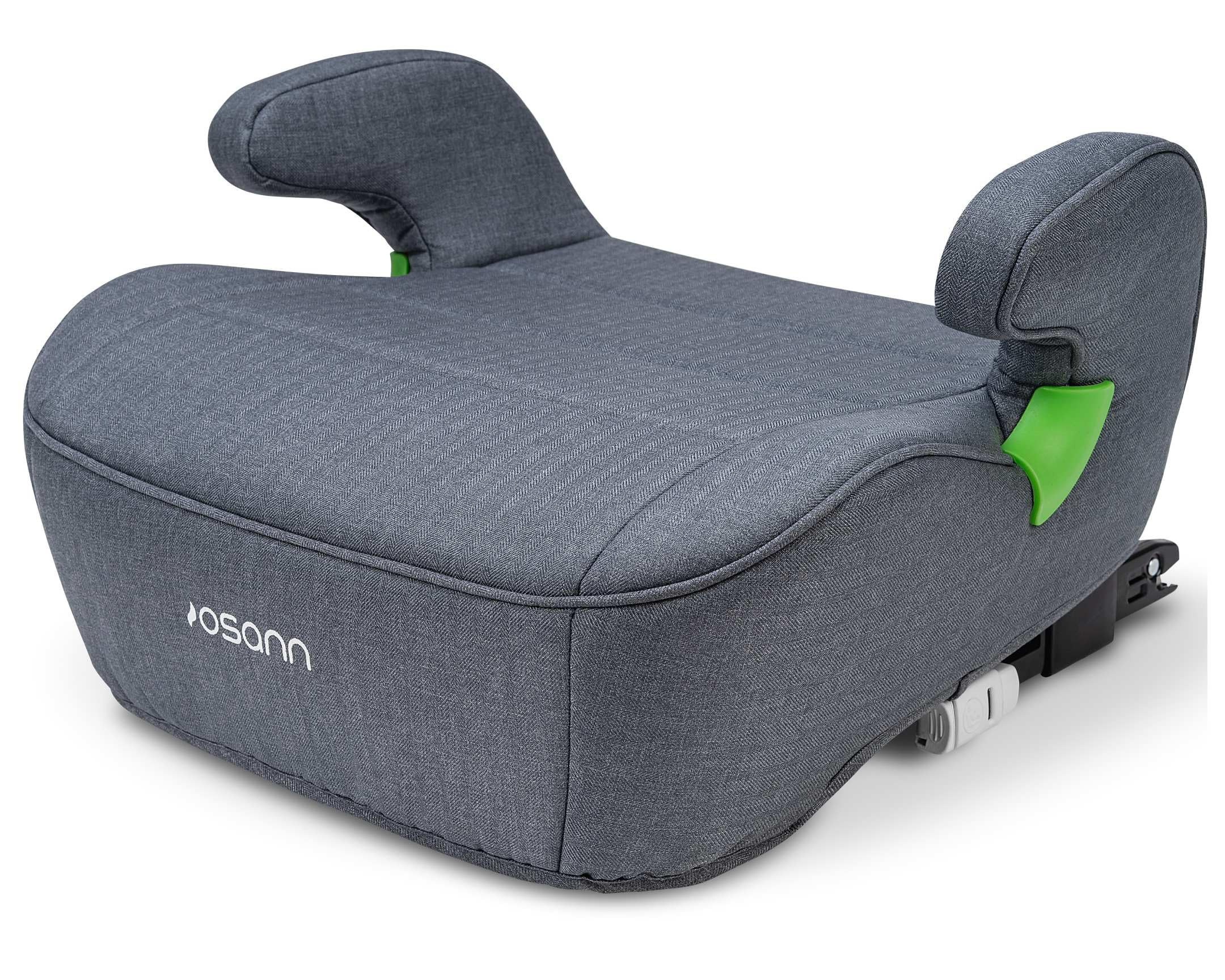 Osann Junior Isofix, Sitzerhöhung Auto Kinder, extra weiche und sichere Kindersitzerhöhung mit Isofix, 126-150 cm (ca. 15-36 kg), Sitzschale i-Size - Elephant Grey
