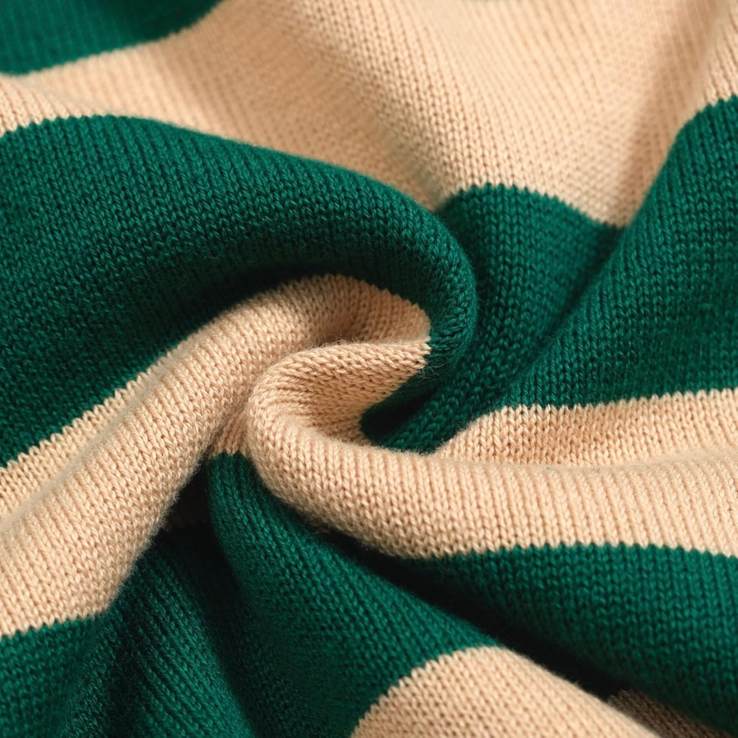 OXKNIT Men's Retro Stripes Knitted Polo Shirt, 1960s Mod Style Vintage Polo Cotton Shirt with Button - Image 6