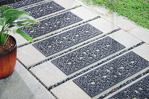 Miniatura 3 de IRONGATE Peldaños de escalera, paquete de 6 peldaños de escalera, tapetes de goma antideslizantes para interiores y exteriores, resistentes,