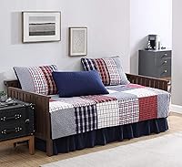 Vista 1 de Chezmoi Collection Grizzly - Juego de funda acolchada de 5 piezas a cuadros para sofá cama, de algodón lavado, tamaño cama