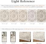 PureCozy Beige Area Rug 8x10 Washable Vintage Carpet for Living Room Bedroom Large Soft Retro Low Pile Thin Indoor Rug Non Slip Oriental Medallion Tapis Salon for Dining Room Office