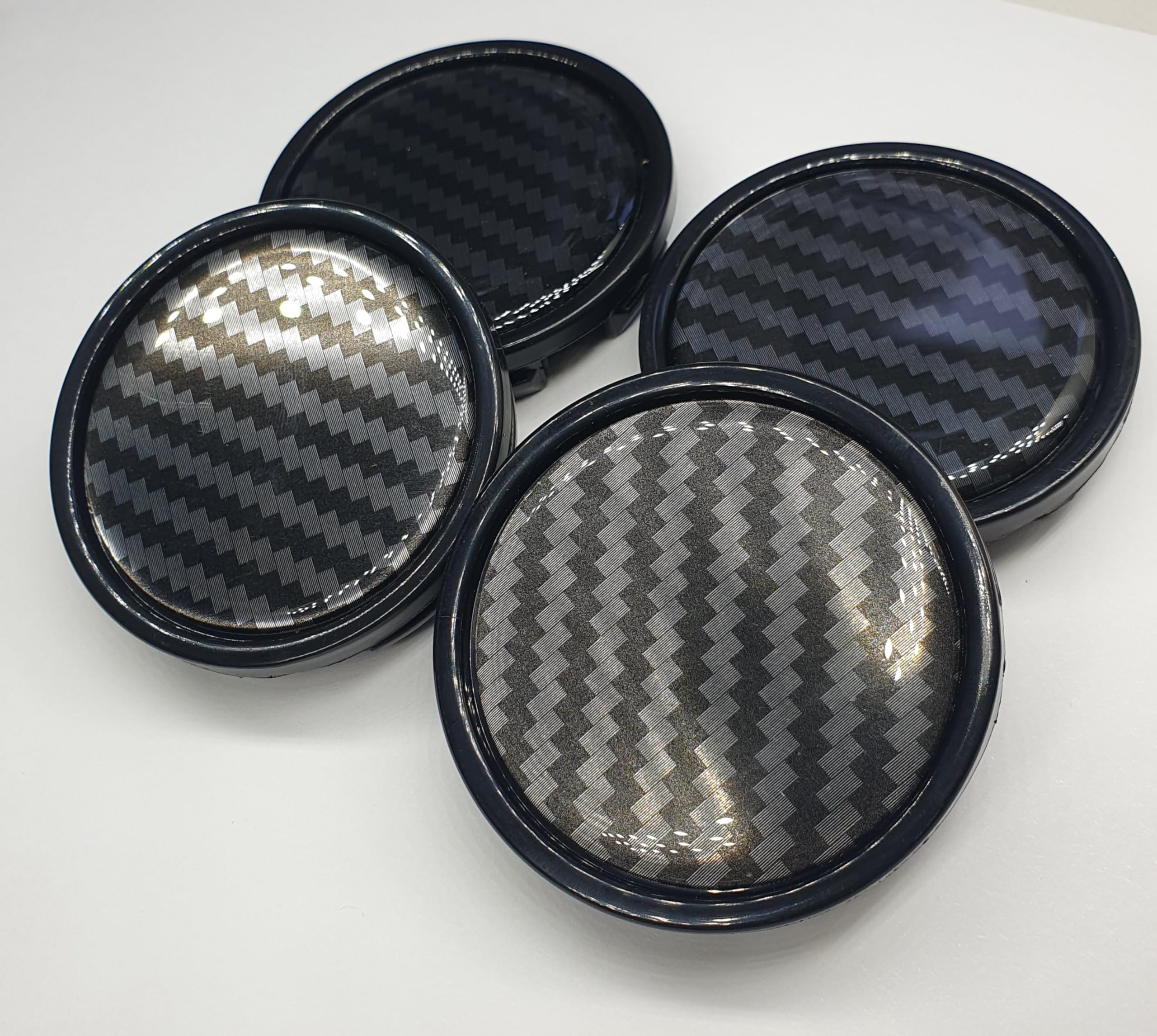 BizTech 4 x universale carbonio effetto Coprimozzo cerchi in lega 68mm, compatibile con BMW oz Racing Rays Volk Racing Tappo copertura Coprimozzo