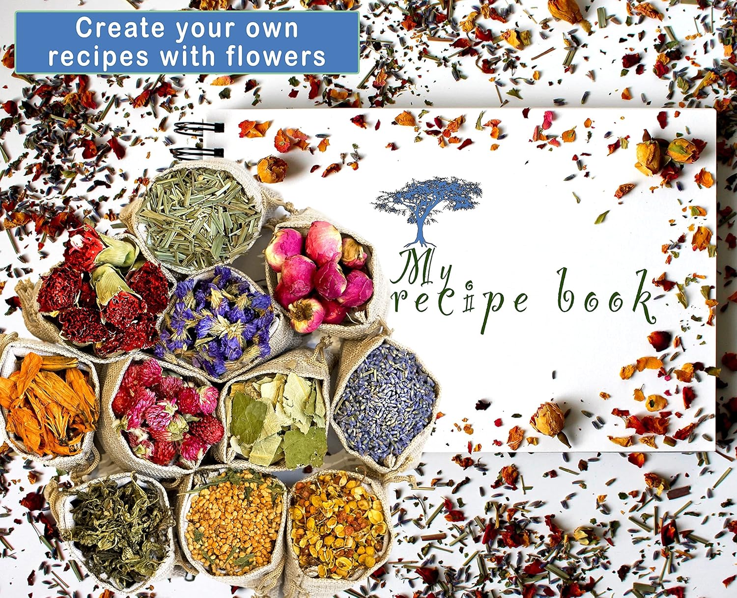 Natural assorted dried flowers for soap making, Dried herbs for candle making, Candle Oil, Bath Bombs; for Spells. Only Real, Essential Fragrant – only The Best Variety of 10 Bags Grade A Flowers