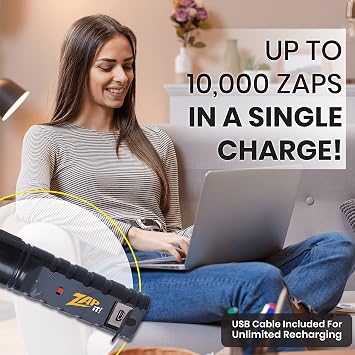 ZAP IT! Bug Zapper Rechargeable Bug Zapper Racket, 4,000 Volt, USB Charging Cable, 2 Pack