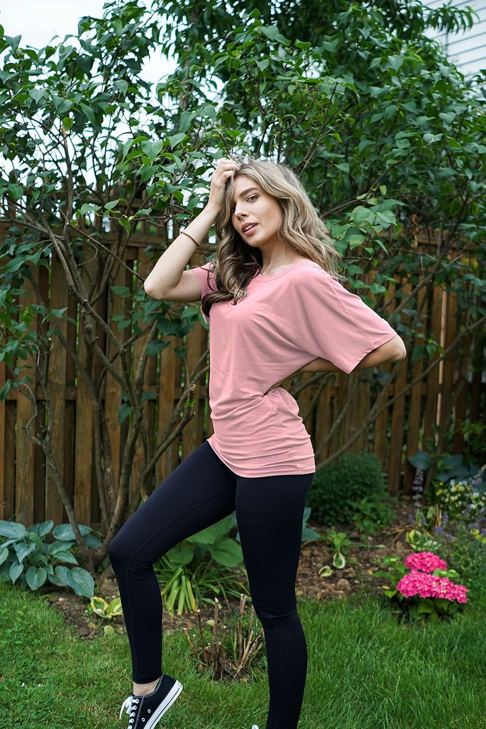 Free to Live 3 Pack Dolman Sleeve Tunic Dressy Business Casual Tops for Women Short Sleeve Shirts Work Outfits Travel Clothes - Image 5