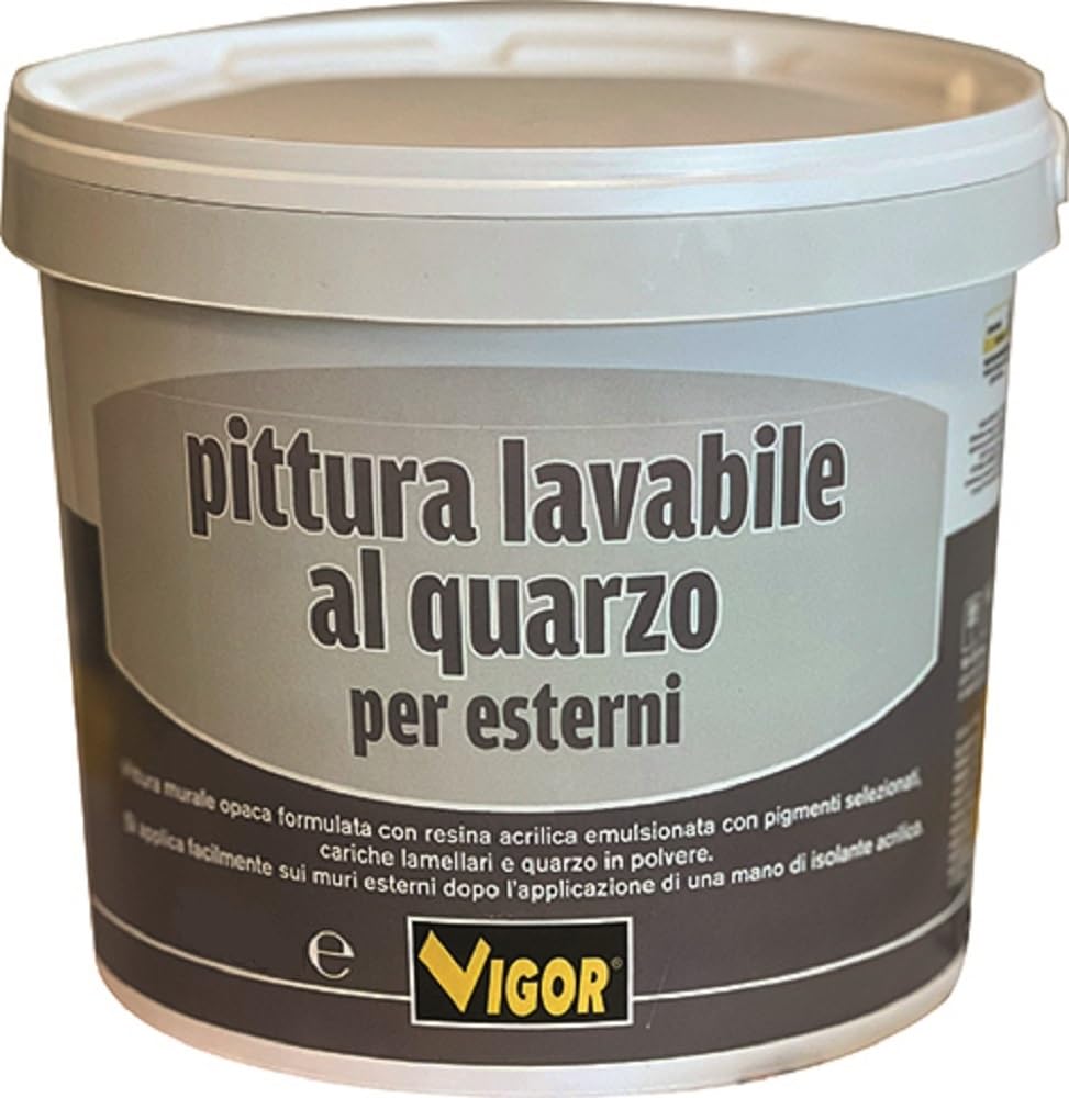 Vigor Pittura Murale Esterni Quarzo Bianco 10 Litri - 4