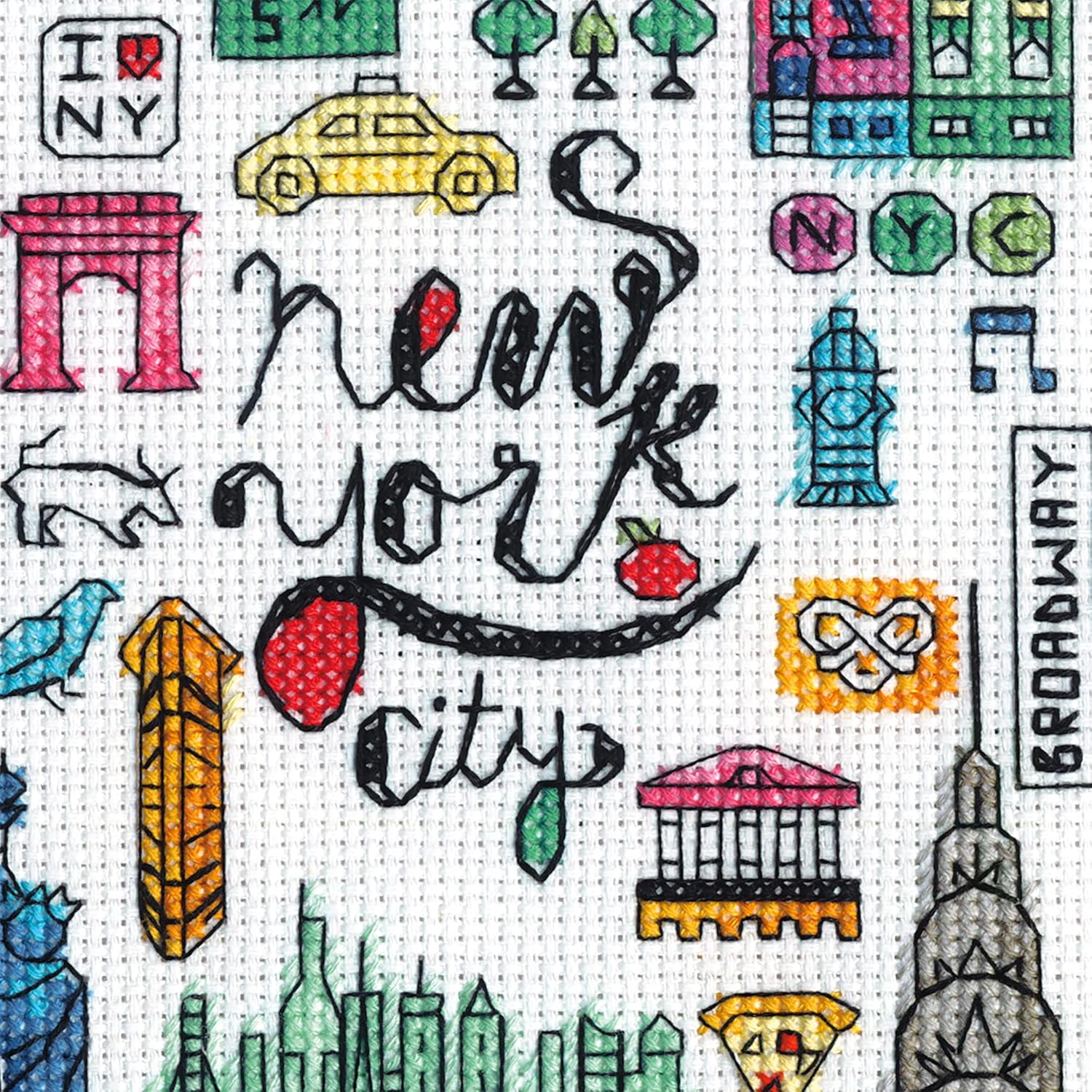 Dimensions New York and Paris Counted Cross Stitch Set, 5" x 7", 14 Cnt. White Aida